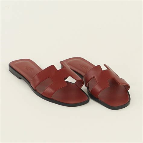 hermes oran rouge h|Hermes oran sandals.